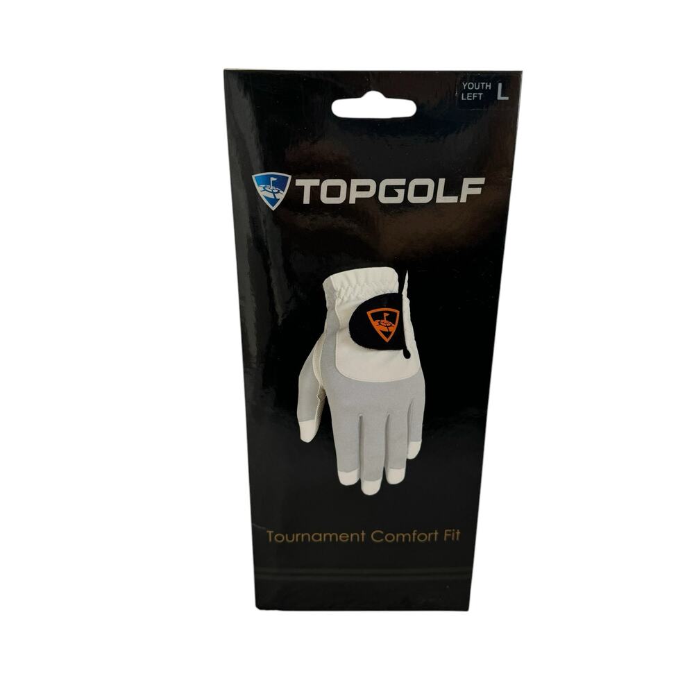 TOPGOLF *NEW* Youth White Tournament Confort Fit Glove — Youth Left Large Unisex